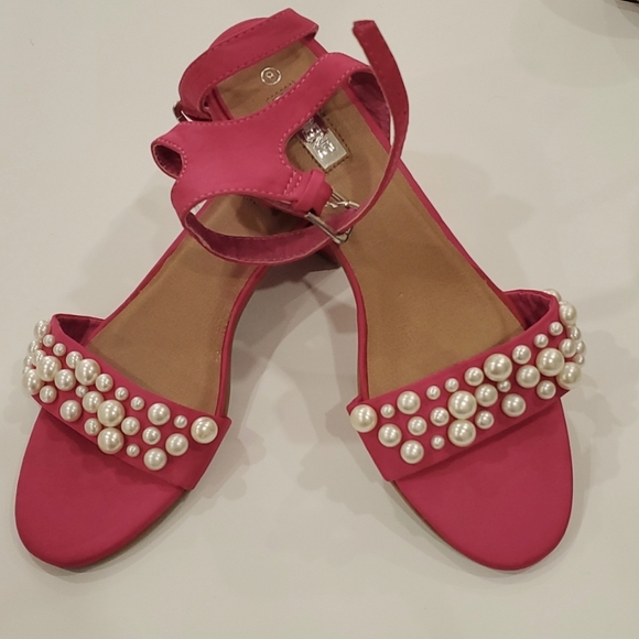 Pink Pearl open toe heels - Picture 4 of 4